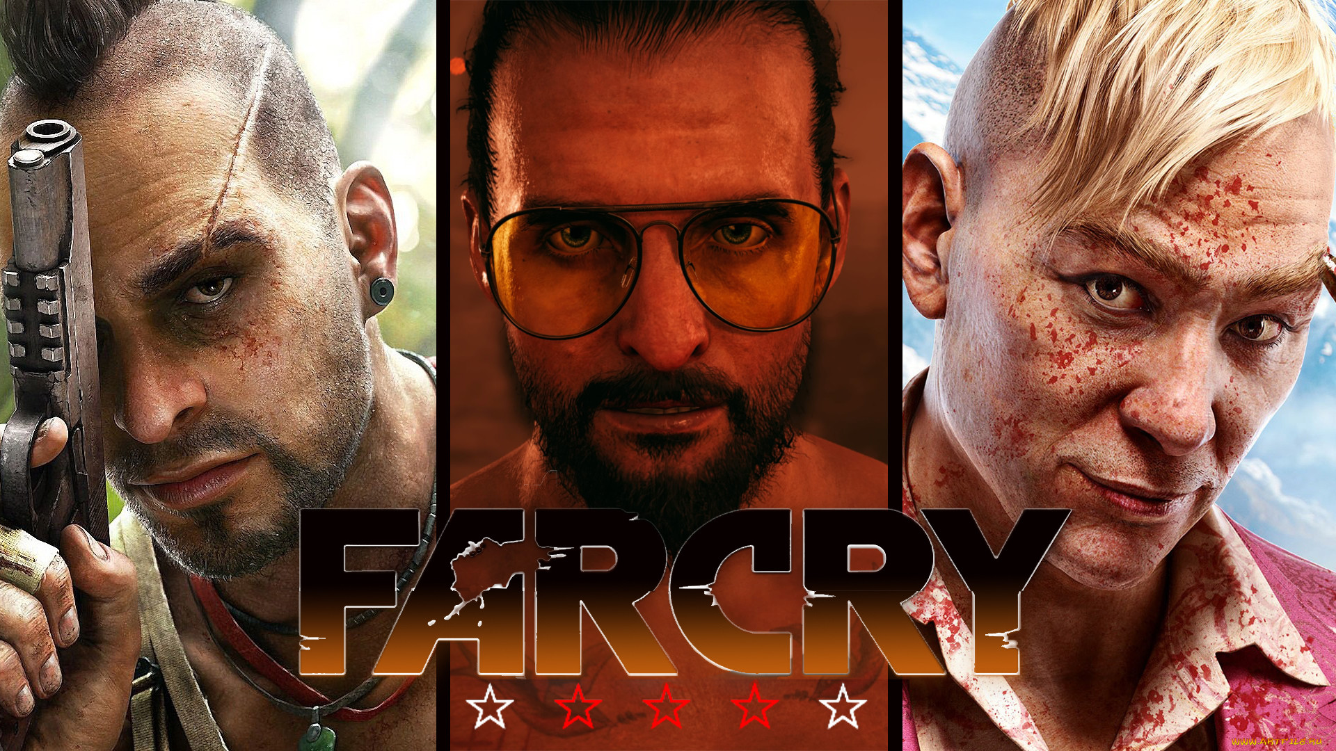 Обои Видео Игры Far Cry, обои для рабочего стола, фотографии видео игры,  ~~~другое~~~, far, cry, коллаж, шутер Обои для рабочего стола, скачать обои  картинки заставки на рабочий стол.